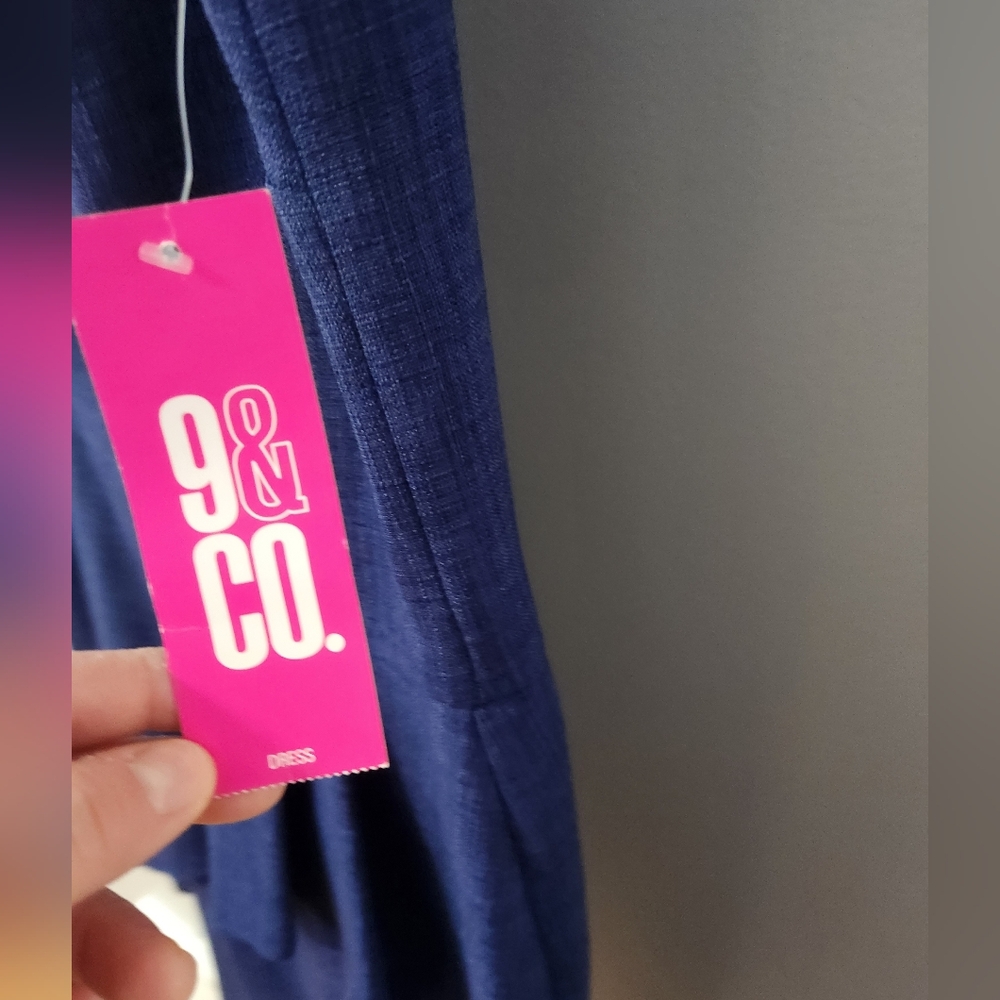 9 & CO Sleevless Blue Dress Size 16 NWT - Picture 2 of 5